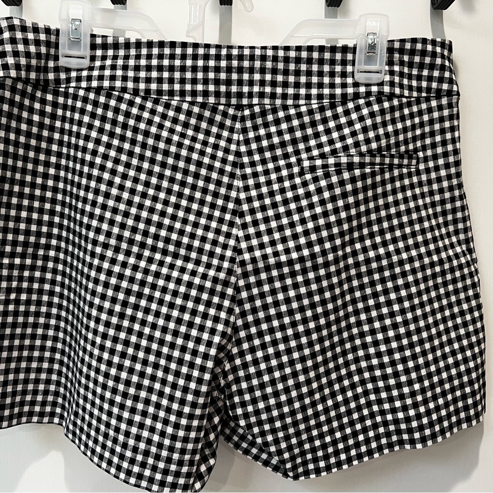 White and black gingham dressy shorts